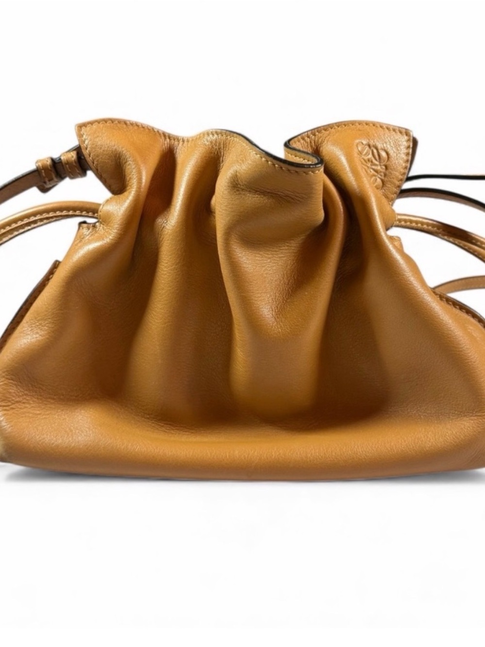 LOEWE Mini Flamenco Clutch Crossbody in Nappa calfskin in Warm Desert